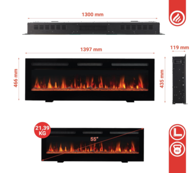 Fusion Marlin 55 Electric Fireplace - Image 4