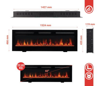 Fusion Marlin 60 Electric Fireplace - Image 4