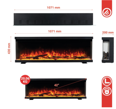 Leanne Fusion Electric Fireplace 42 - Image 2