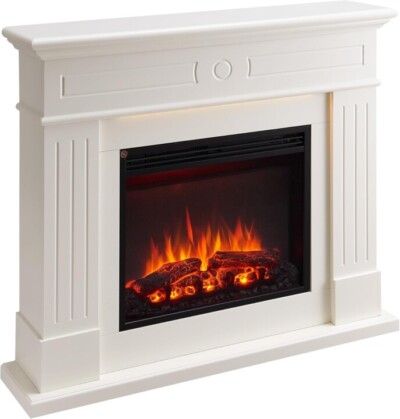 Legion White Mantle Electric Fireplace with Mood Light